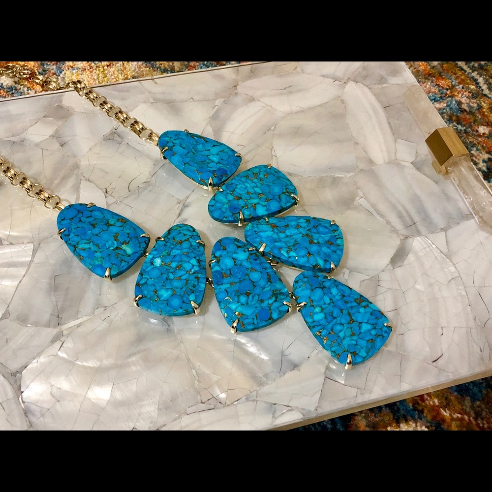 New Kendra Scott Harlow Bronze Veined Turquoise